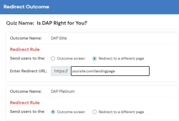outcomeredirect